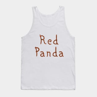 Red Panda Text with Red Panda tail pattern Tank Top